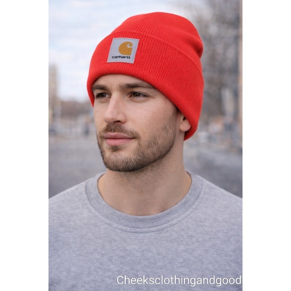 NWT Carhartt A18 Acrylic Watch Hat Beanie Bright Orange Mens One Size